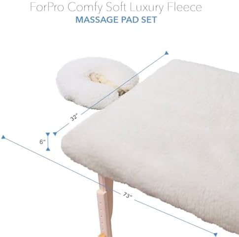 ForPro Professional Collection Comfy Soft Luxury Fleece Massage Pad Set, Extra Soft, Hypoallergenic, for Massage Tables, Includes Massage Table Pad and Face Rest Cover, 33” W x 74” L x 5” D - Image 3