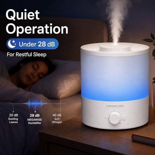 MEGAWISE 1.5L Cool Mist Humidifier for Bedroom, 25dB Quiet - Image 4