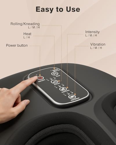 cotsoco Foot Massager Machine with Heat Shiatsu Foot Massager for Plantar Fasciitis Birthday Gifts for Women Men Mom Dad Deep Kneading Electric Massager Improve Blood Circulation Relax Size up to 13" - Image 4