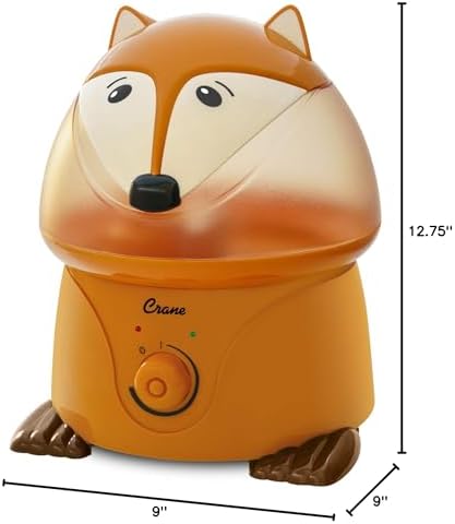Crane 1 Gallon Animal Cool Mist Ultrasonic Humidifier for Kids' Bedroom and Nursery, Automatic Shut off, Adjustable Output, Fox - Image 5