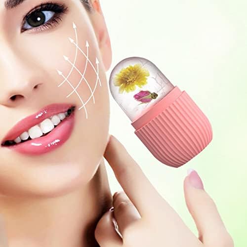 Joyeee Ice Face Roller, Reusable Silicone Mold Face Massage Eye Facial Beauty Skin Care Tools Apply Ice for Shrink Pores Anti Wrinkle Reduce Puffiness Improve Skin Elasticity, Striped, Pink - Image 5