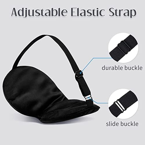 LULUSILK Mulberry Silk Sleep Eye Mask, Blindfold for Women and Men, Black - Image 3