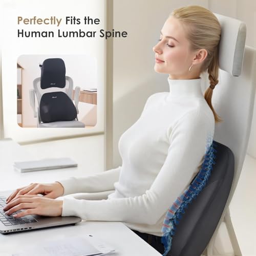 FLORICH Upgrade Lumbar Support and Car Neck Pillow, Back Support and Headrest Pillow for Car Seat Driver, Memory Foam Back Neck Support Pillow and Car Seat Lumbar Support for Car Office Chair - Black - Image 5