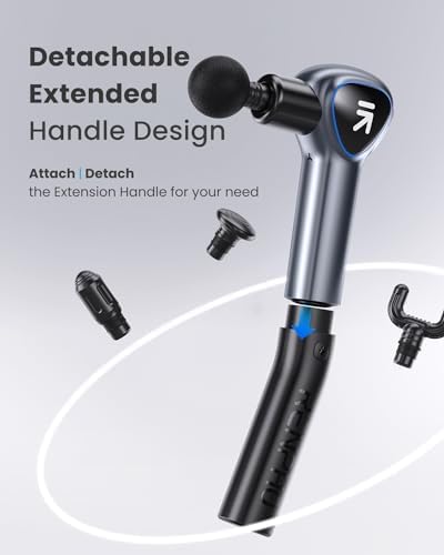 Renpho Massage Gun Deep Tissue, Back Massager for Pain Relief with Long Extension Handle, Percussion Handheld Mini Muscle Massagers Cordless for Athletes Neck, Reach - Image 4