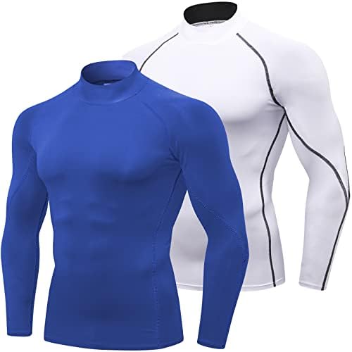 SPVISE Men's Compression Shirts Long Sleeve Mock Turtleneck Workout Tops by SPVISE