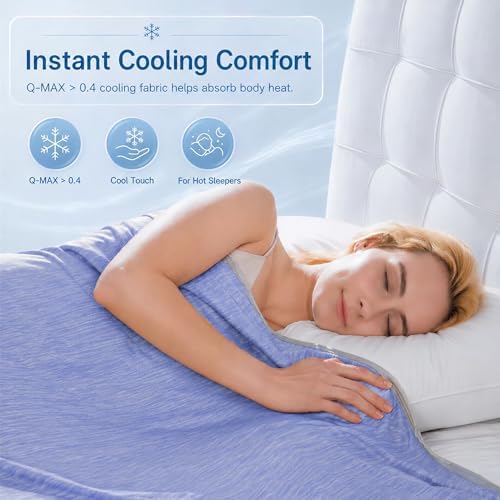 Cooling Blanket for Hot Sleepers - Lightweight Breathable Cool Cold Blanket - Keep Cool for Night Sweats, Soft Thin Ice Throw Blankets for Bed Couch Sofa, (Purple, 50"x70") - Image 5