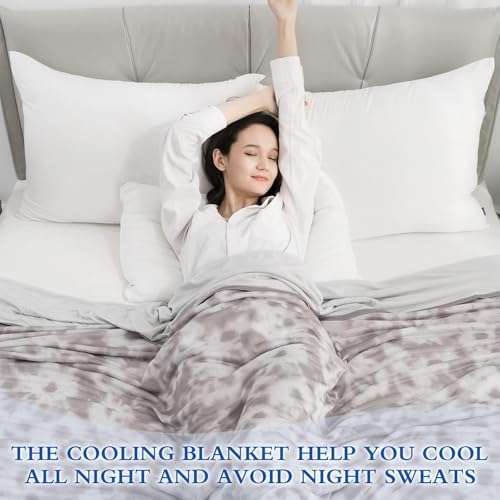 CHOSHOME Cooling Blanket Queen Size, Double Sided Cold Effect Arc-Chill Q-Max>0.5 Cooling Blankets for Hot Sleepers and Night Sweats, Lightweight Cold Breathable Summer Blanket, 90" x 90", Grey - Image 6