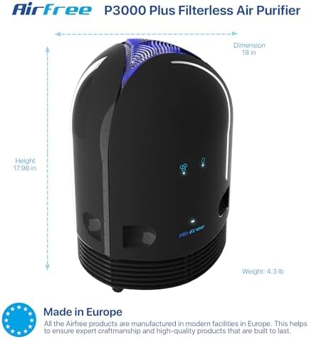 Airfree P3000 New 2025 Design, Silent, Maintenance-free, filterless, efficiently destroys mold, allergens, bacteria, viruses. Air Sterilization core lasts up to 20 years, Extra boost when needed - Image 3