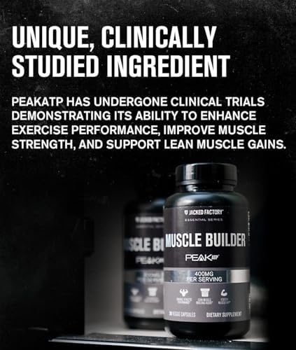 Jacked Factory Essentials Muscle Builder - ATP Muscle Builder for Men with Peak ATP to Support Muscle Gain, Enhance Athletic Performance, & Increase Strength - 30 Capsules - Image 2