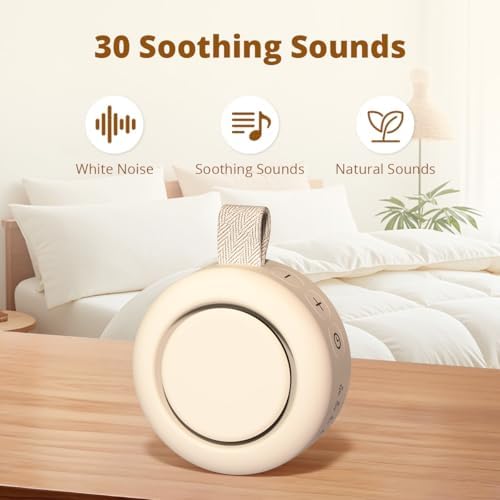 Sound Machine Portable White Noise Machine Baby Shushing Sleep Machine with 30 Soothing Sounds for Baby Kids Adults Pets 4 Timers Memory Function Brown Pink Noise Machine for Home Travel Office - Image 3