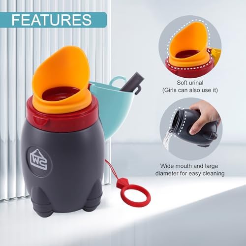 Portable Potty for Kids – Leak-Proof Rocket Travel Urinal for Boys & Girls, Lightweight Road Trip Essential for Car, Camping, Potty Training, Easy-Clean Reusable Pot(Quiet Blue) - Image 4