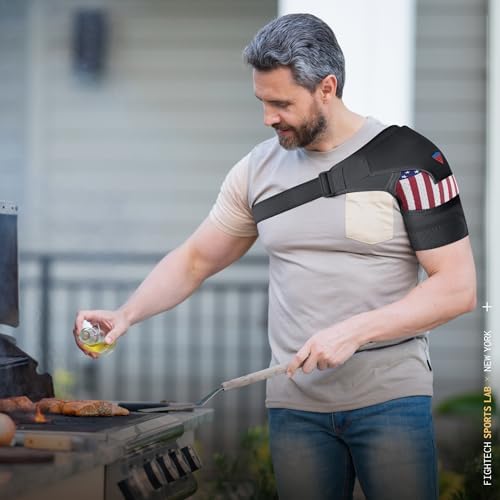 FIGHTECH Shoulder Brace for Men and Women | Compression Support for Torn Rotator Cuff and Other Shoulder Injuries | Left or Right Arm (USA, Large/X-Large) - Image 4