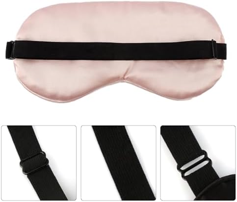 2 PCS Pink Satin Sleep Masks, Adjustable Silk Eye Mask for Sleeping, Blind Folds Soft Breathable Blindfold for Adults Couples Play Party Games Airplane Travel Essentials Eye Covers Patches Night Mask - Image 2