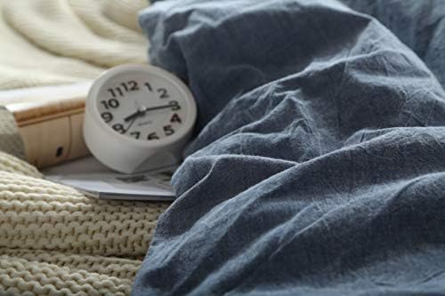 F.Y.Dreams 100% Washed Cotton Duvet Cover for Weighted Blanket 60x80 inches with 16 Ties,Zipper on Long Side/Demin Blue/Just Duvet Cover - Image 2
