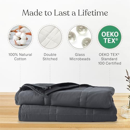 Baloo Weighted Blanket for Adults 25 lb King (Midnight, 80"x87") - Image 3