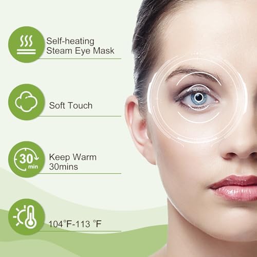 XPCARE 32 Pack Steam Eye Mask Disposable for Dry Eyes Cornea Care-Green Tea - Image 6
