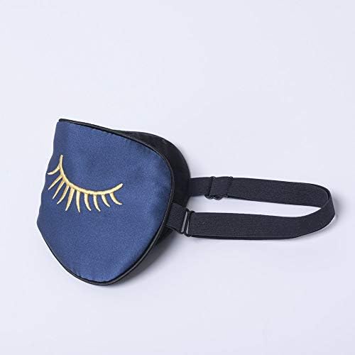 Tim & Tina Silk Sleep Mask for Women Men Comfortable Blindfold Eye Mask with Adjustable Strap for Travel Yoga Nap Shift Work (Navy Blue (Long Eyelashes)) - Image 2