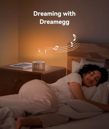 Dreamegg D1 Nova Sound Machine Alarm Clock, White Noise for Sleep, Wood - Image 5