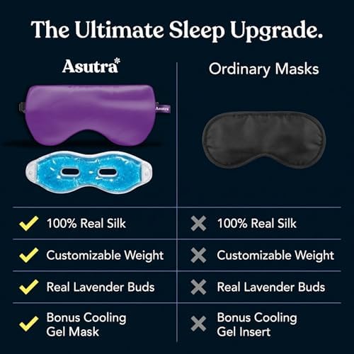 ASUTRA Silk Eye Pillow for Sleep, Silver - Filled w/Lavender (One Size) - Image 6