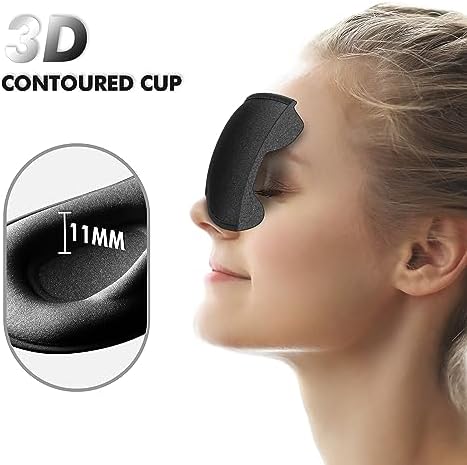 Sleep Mask for Men and Women, 3D Blackout Eye Mask for Side Sleepers, Ebony - Image 2