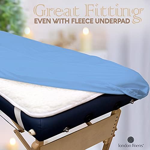 London Linens 3 Piece Set Massage Table Sheets Set - 100% Natural Cotton Flannel- Includes Massage Table Cover, Massage Fitted Sheet, and Massage Face Rest Cover (Light Blue) - Image 6