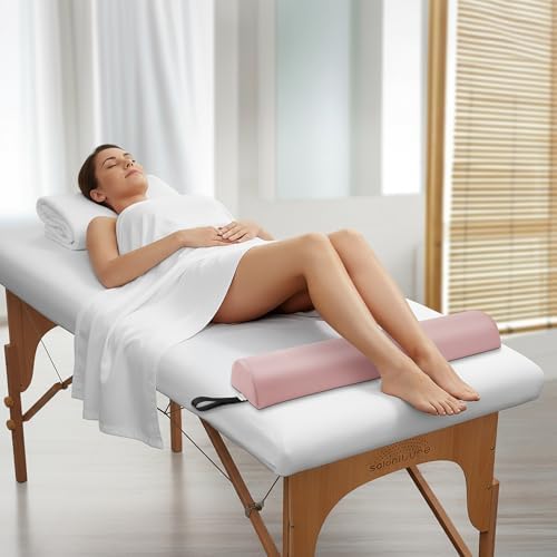 Saloniture Half Round Massage Table Bolster Pillow Pad - 26 x 6 x 3 Inch - Pink - Image 5