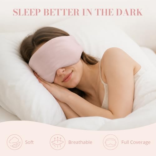 Sleep Mask for Women Men, Reversible Eye Mask Sleeping with Cozy & Cooling Sides, Adjustable Velcro Band, Blackout Face-Hugging Padded Eye Cover for Sleeping Travel Office, Pink - Image 2