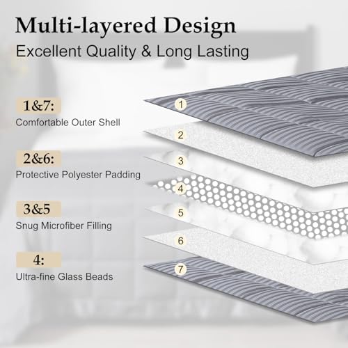 downluxe Weighted Blanket King Size, 18 lb Weighted Blanket with Glass Beads for All Season, Machine Washable Heavy Blanket (Grey, 108 X 90 Inch) - Image 4