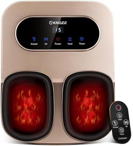 KNQZE Shiatsu Foot Massager with Heat & Compression, LCD Touch Panel, Gifts by KNQZE