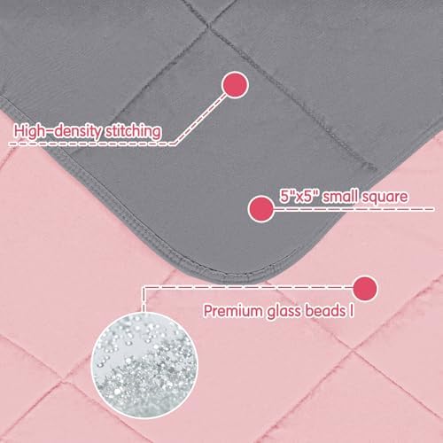 yescool Weighted Throw Blanket 7lbs, 41" x 60", Pink Grey - Image 3
