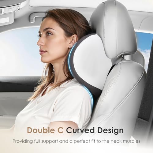 FLORICH Car Seat Cushion & Lumbar Support Pillow & Car Neck Pillow, Ergonomic Memory Foam Driving Seat Cushions for Back & Sciatica Pain Relief, Non-Slip Cushion for Car, Office Chair,Wheelchair-Gray - Image 4