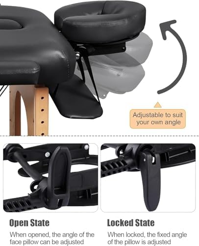 Kalolary Universal Face Cradle & Cushion for Massage Table, Adjustable Massage Headrest & Face Pillow Face Holder for Bed, Mattress Top Massage Kit Head Face Rest for Salon Home - Image 5