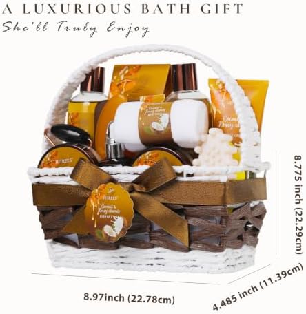 Bath and Body Gift Set, 24Pcs Coconut & Honey Almond Spa Gift Basket - Image 3