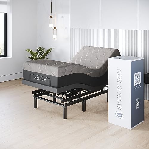 Sven & Son Harmony Adjustable Bed Base, Head and Foot Lift, Massage, Under-Bed Lights, USB, Gel Memory, Zero Gravity Smart Frame - Twin XL + 10 inch Memory Foam Matt (Firm) by Unknown