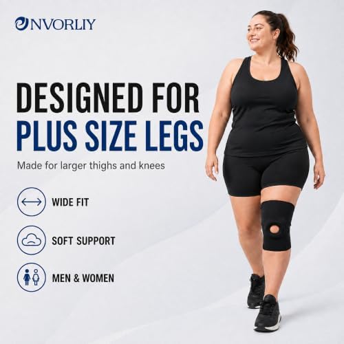 Nvorliy Plus Size Knee Sleeve for Large Legs, Fit Women and Men (3XL) - Image 2