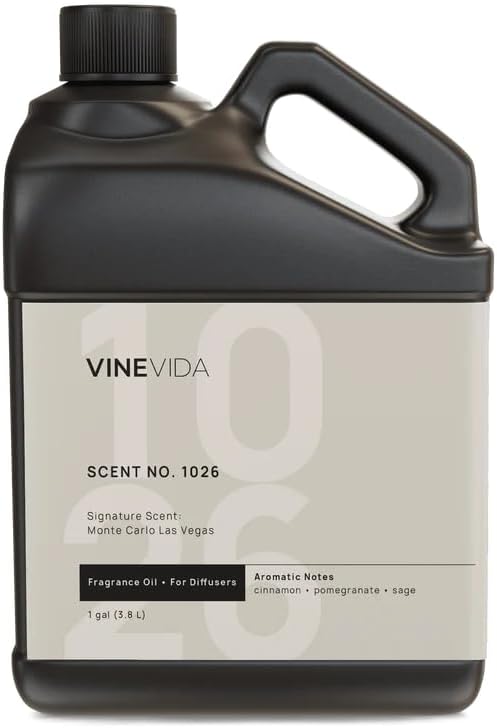VINEVIDA Scent NO. 1026 Fragrance Oil for Cold Air Diffusers - 1 Gallon (8lbs) - Inspired by: Monte Carlo Las Vegas Hotel Fragrance Diffuser Oil - Hotel Scents for Home - Diffuser Oil by VINEVIDA