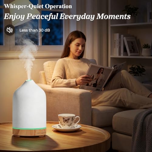 URPOWER 300mL Ceramic Essential Oil Diffuser Aromatherapy Diffuser for Home - Image 4