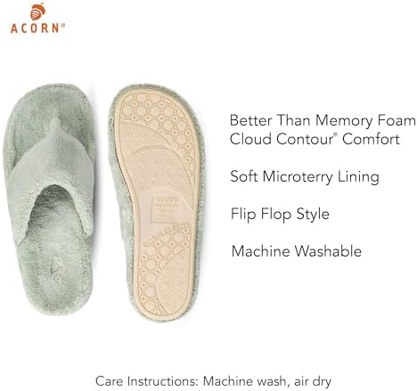 Acorn Women's Spa Thong Slippers with Cloud Contour Comfort - Arch Support and Plush Fluffy Terry Lining, Perfect for Beach, Camping, Poolside, or Bathroom Wear - Image 3
