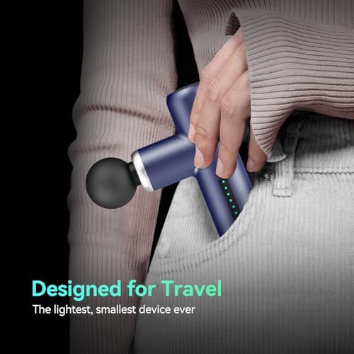 Mini Massage Gun Pocket-Sized Massage Gun Deep Tissue Quiet, Portable Percussion Muscle Travel Massager Gun,Back/Neck Massager for Pain Relief Deep Tissue (Blue) - Image 7