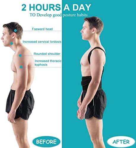 Back Brace Posture Corrector for Women and Men, Shoulder Straightener, Adjustable Full Back Support, Relief for Neck/Shoulder/Back Pain, Scoliosis & Hunchback Correction, Breathable Mesh Design (Black, Medium/Large (Waist 33"-40")) - Image 2