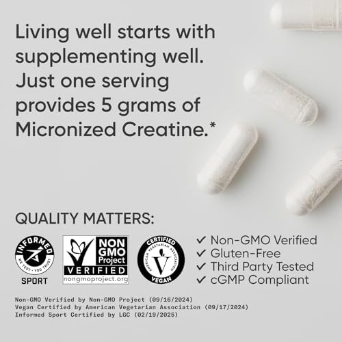 Sports Research® Creatine Monohydrate Capsules 5g, 120 Count - Image 4