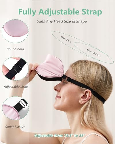 BeeVines 100% Mulberry Silk Sleep Mask, Light Blocking Eye Masks (2 Packs) - Image 5
