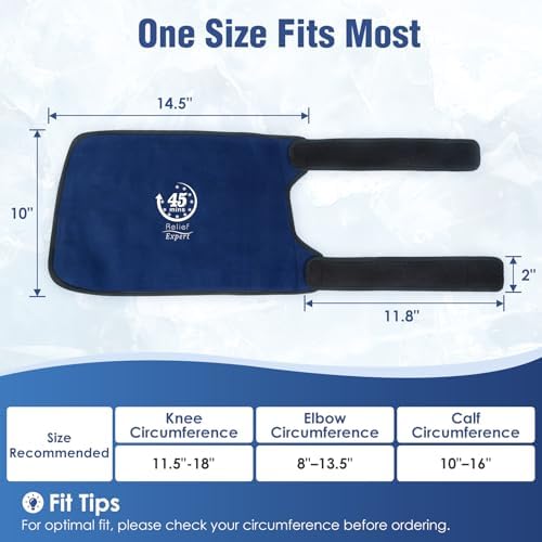 45-Minute Knee Ice Pack Wrap with Advanced Ice Grid Gel, Long-Lasting Ice Pack for Knees, Calves, Elbows, Flexible & Reusable Gel Ice Pack with Cold Compress for Workout Recovery- Fits Most Sizes - Image 6