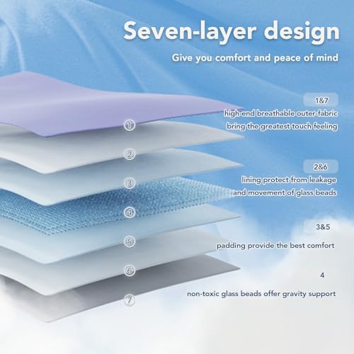 Topcee Weighted Blanket for Adults (25 lbs, 60" x 80") Queen Size Soft Cooling Heavy Blanket Sleeping, Apply to 240-260 lbs Body, Thick Breathable Blanket with Glass Bead, Easy Care - Image 6