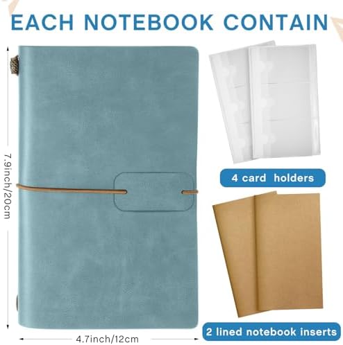 Sabary 16 Pcs Standard Size Refillable Leather Journal Bulk, Deep Color - Image 2