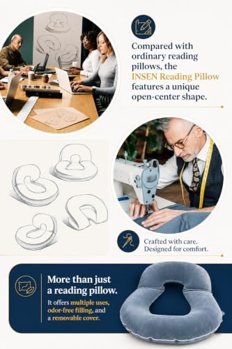 Reading Pillow, Back Pillow for Sitting in Bed and Couch, Gaming Pillow for Adults, Sit Up Support for Bed - Image 4