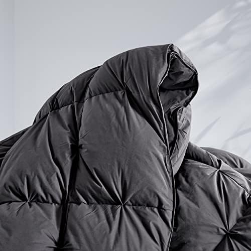 SNOWMAN Premium Down Comforter Queen Size,Fold Grey Duvet Insert All Season - Image 6