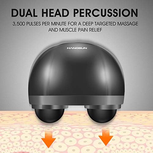 HANGSUN Handheld Back Massager for Pain Relief, Electric Double Head Percussion for Neck, Shoulder, Leg, Foot, Body Muscle Relaxation, Deep Tissue Massager MG460, Corded, 2.3 lbs, Metallic Gray - Image 4