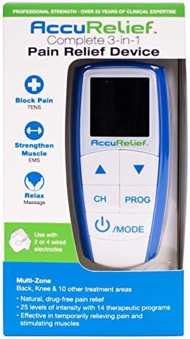 AccuRelief Complete 3-in-1 TENS Unit, EMS, Massager Device - Pain Relief Electric Muscle Stimulator with 4 Electrodes for Neck, Back, and Full Body - Image 2