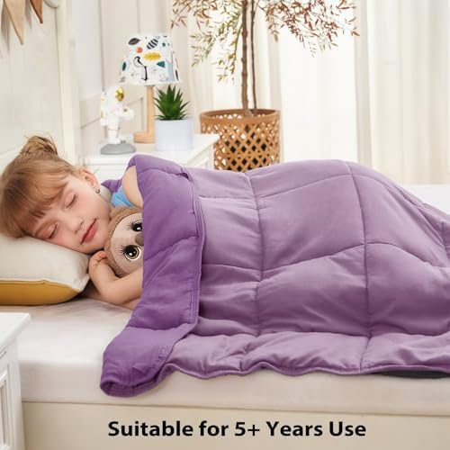 yescool Purple Weighted Blanket 5 Pounds Cooling Weighted Lap Blanket, Heavy Blanket, Weighted Throw Blanket for 5+ Years 40-60lbs, 40"x60" - Image 2